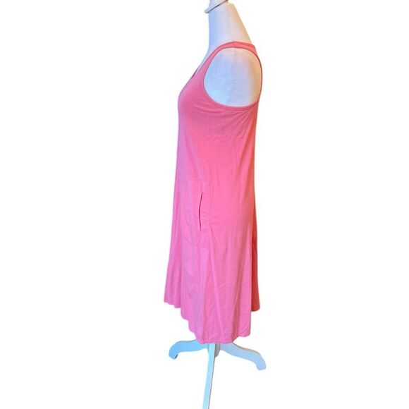Athleta Racerback Knit Sundress Built in Bra Womens Size Medium In Coral Pink - Picture 4 of 11